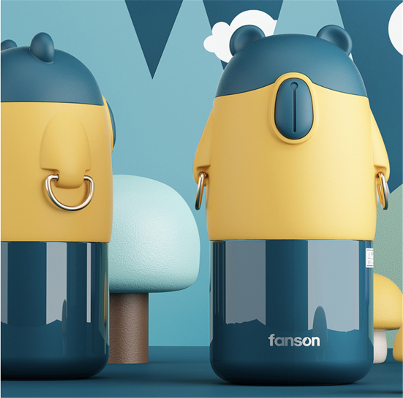 Creative Cartoon Water Cup With A Straw Thermos Cup For Children