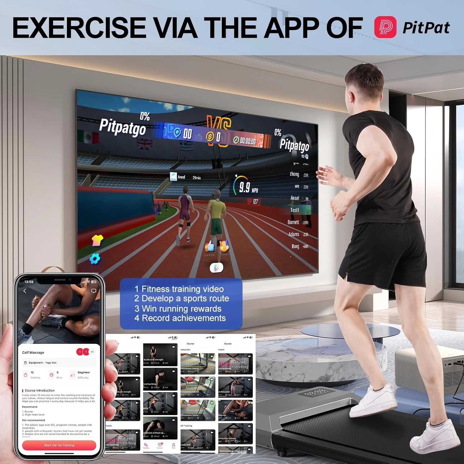 Walking Pad, Walking Treadmill under Desk Treadmill 2 in 1 for Home/Office with Remote Control, Small Treadmill with LED Display(Gary)