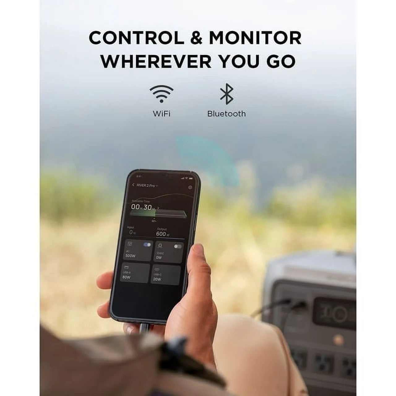 Portable Power Station RIVER 2 Pro 700,716Wh LFP Battery,1600W Solar Generator for Outdoor,Home Use