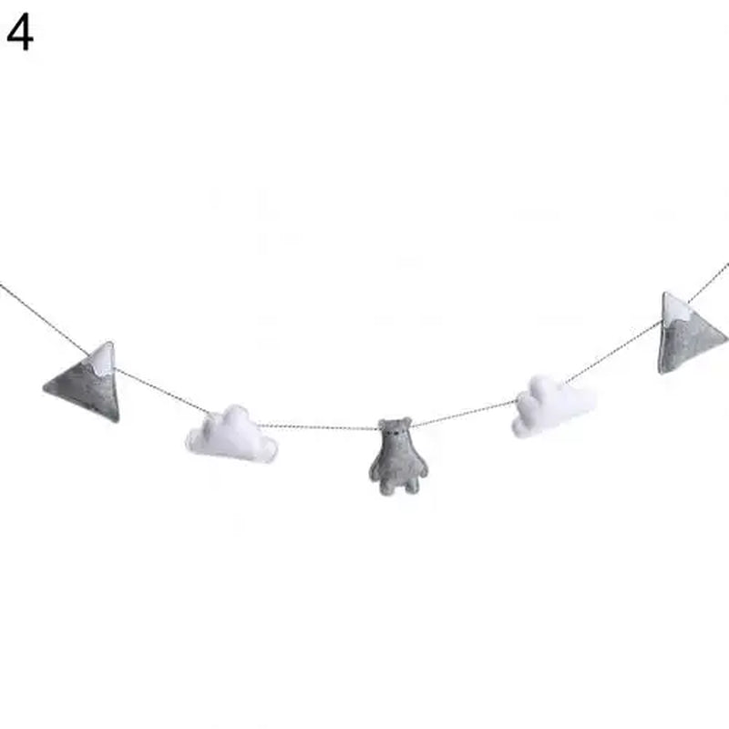 Nordic Felt Cloud Garland Bunting Kids Baby Room Nursery Hanging Wall Decor Wall Hanging DIY Home Decoration