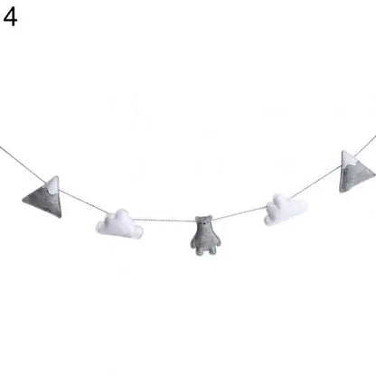 Nordic Felt Cloud Garland Bunting Kids Baby Room Nursery Hanging Wall Decor Wall Hanging DIY Home Decoration