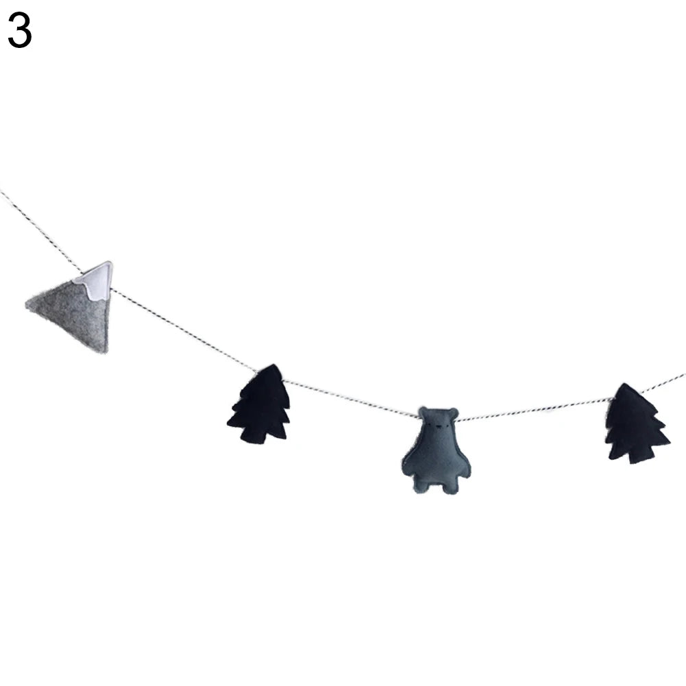 Nordic Felt Cloud Garland Bunting Kids Baby Room Nursery Hanging Wall Decor Wall Hanging DIY Home Decoration