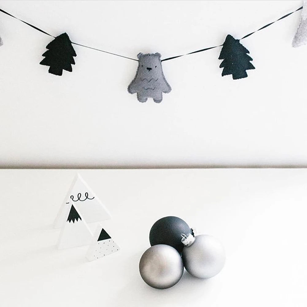 Nordic Felt Cloud Garland Bunting Kids Baby Room Nursery Hanging Wall Decor Wall Hanging DIY Home Decoration