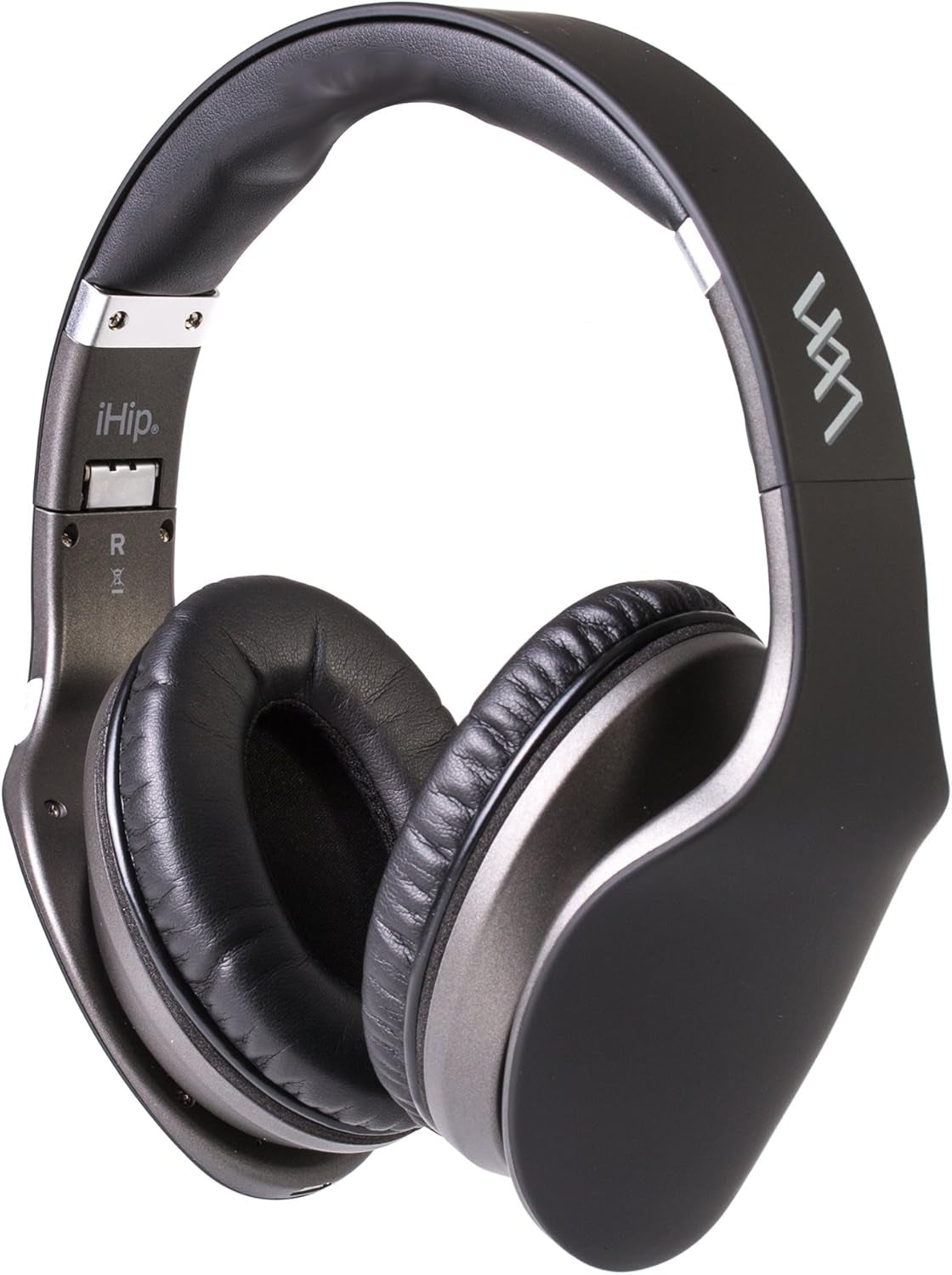 Ihip Side Swipe Touch Control Wireless Bluetooth Headphones over Ear - Foldable, Soft Memory-Protein Earmuffs, W/Built-In Mic and Wired Mode for Pc/Cell Phones/Tv - Black - Touch Only + Knob