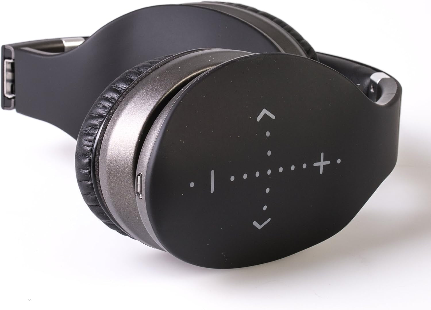 Ihip Side Swipe Touch Control Wireless Bluetooth Headphones over Ear - Foldable, Soft Memory-Protein Earmuffs, W/Built-In Mic and Wired Mode for Pc/Cell Phones/Tv - Black - Touch Only + Knob