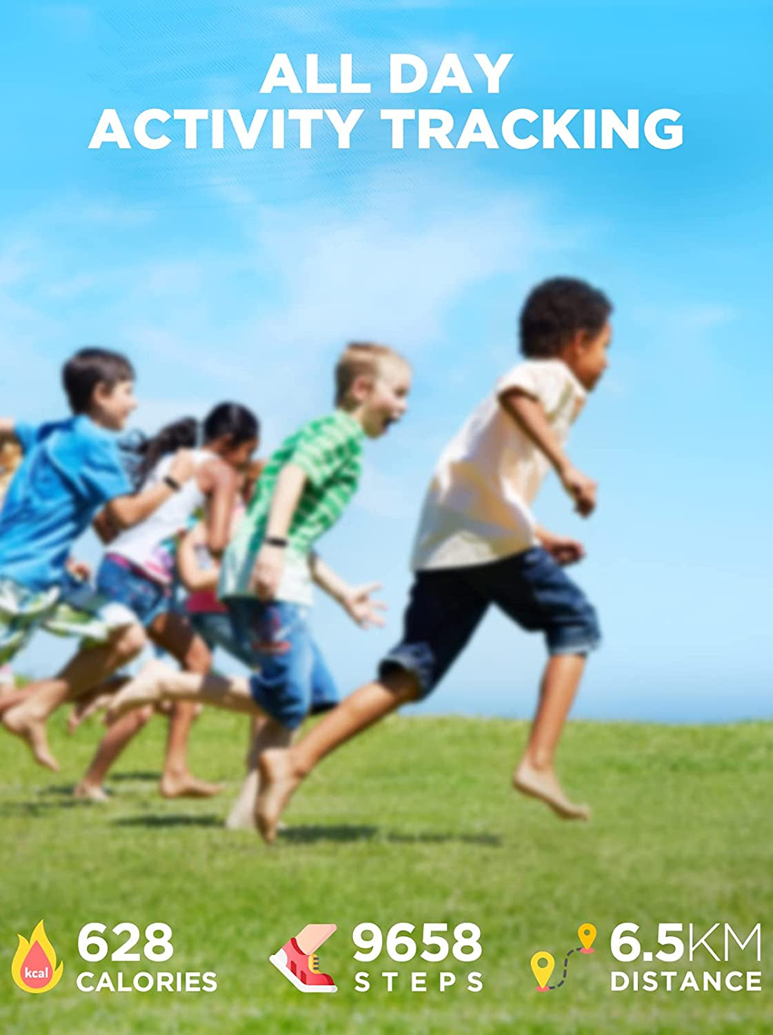 Vigor Kids Fitness Tracker for Girls & Boys Ages 5-15, Kids Watch with IP68 Waterproof, Pedometer, Activity Tracker with Heart Rate & Sleep Monitor, Calorie & Step Counter Watch