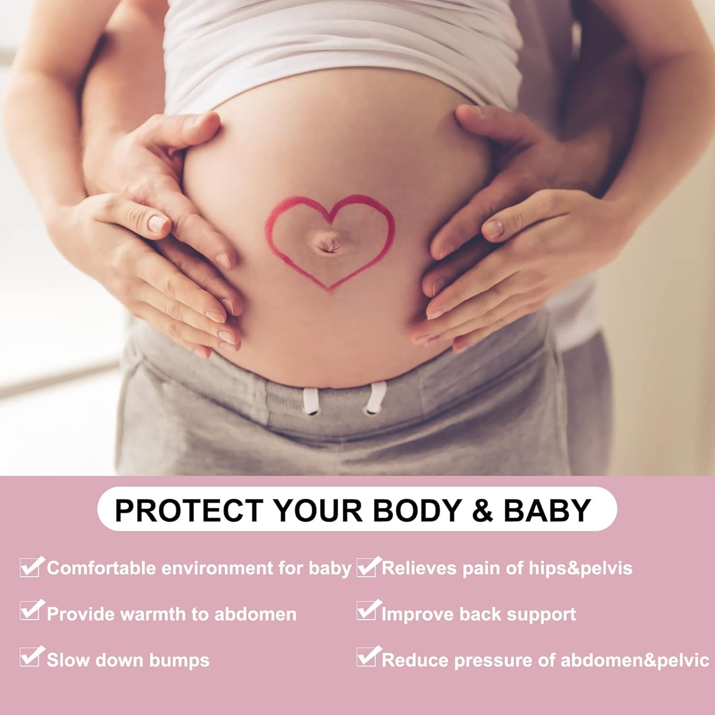 Maternity Belly Band for Pregnancy Belly Support Belt 3 in 1 Belly Brace Bands for Pregnant Women Back/Pelvic Pain Relief Care Adjustable, Beige