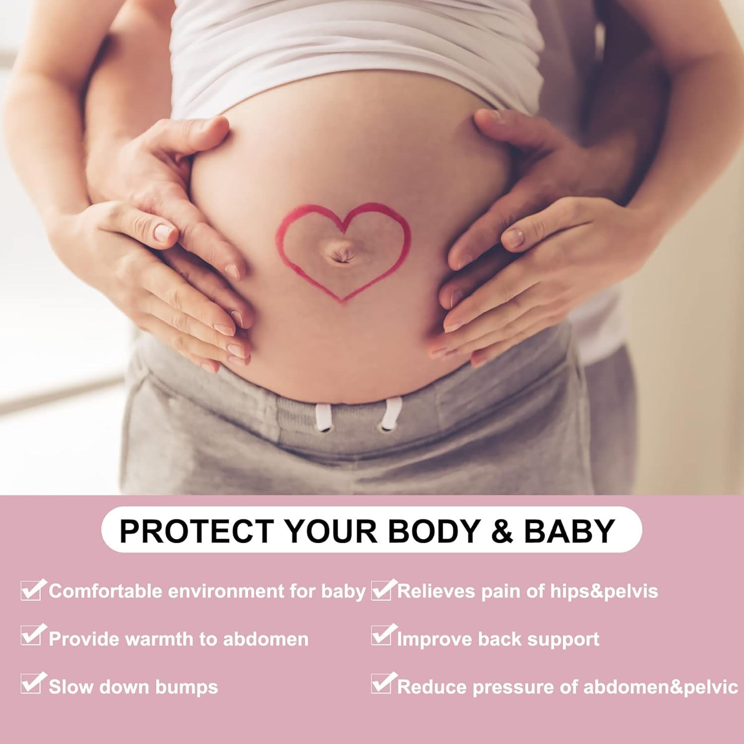 Maternity Belly Band for Pregnancy Belly Support Belt 3 in 1 Belly Brace Bands for Pregnant Women Back/Pelvic Pain Relief Care Adjustable, Beige