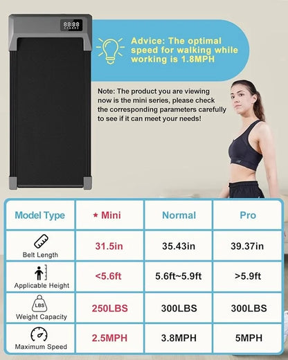 Walking Pad, Walking Treadmill under Desk Treadmill 2 in 1 for Home/Office with Remote Control, Small Treadmill with LED Display(Gary)