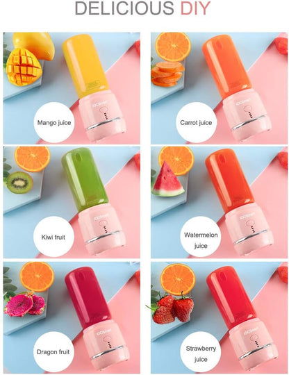 Portable Blender on the Go, Mini Blender for Shakes and Smoothies, Personal Juicer Blender USB Rechargeable with Juice Cup Lid 4000Mah Battery (Pink 2)