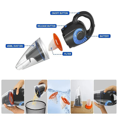 [US Direct] Powerful Wet and Dry Handheld Vacuum Cleaner for Cleaning Appliance Enthusiasts