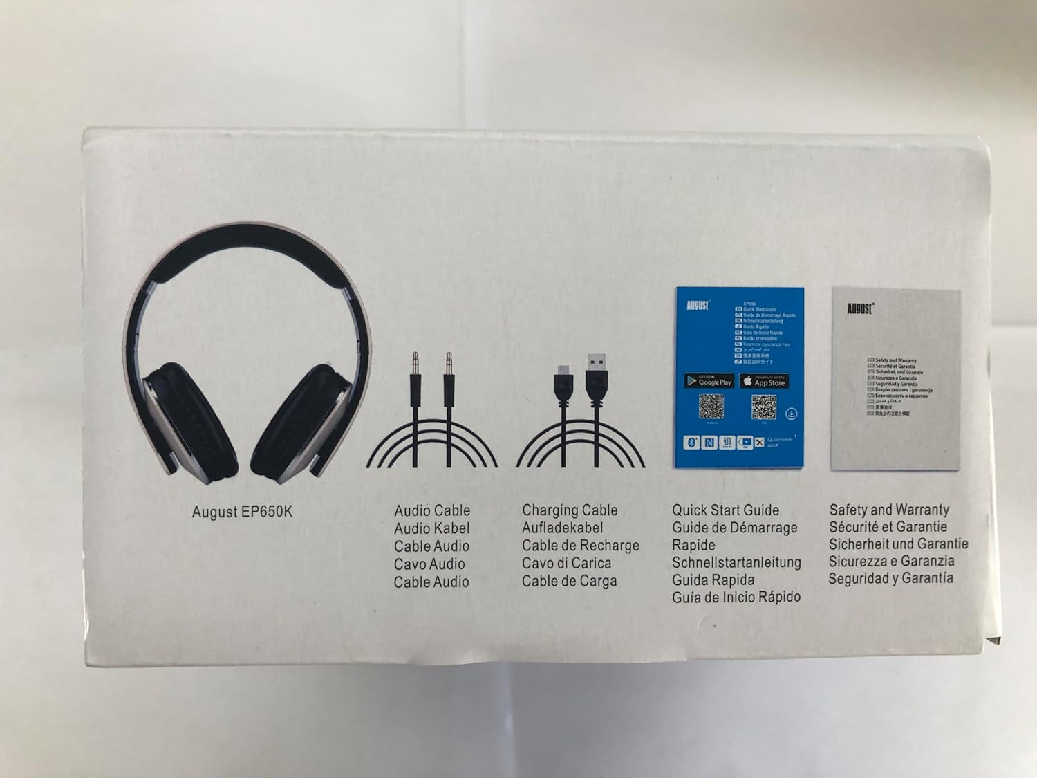 EP650 Bluetooth over Ear Wireless Stereo NFC 3.5Mm Headphones with Rechargeable Battery, Multipoint and Built-In Microphone for Mobile Phones, Iphone, Ipad, Laptops, Tablets, Smartphones - Gold