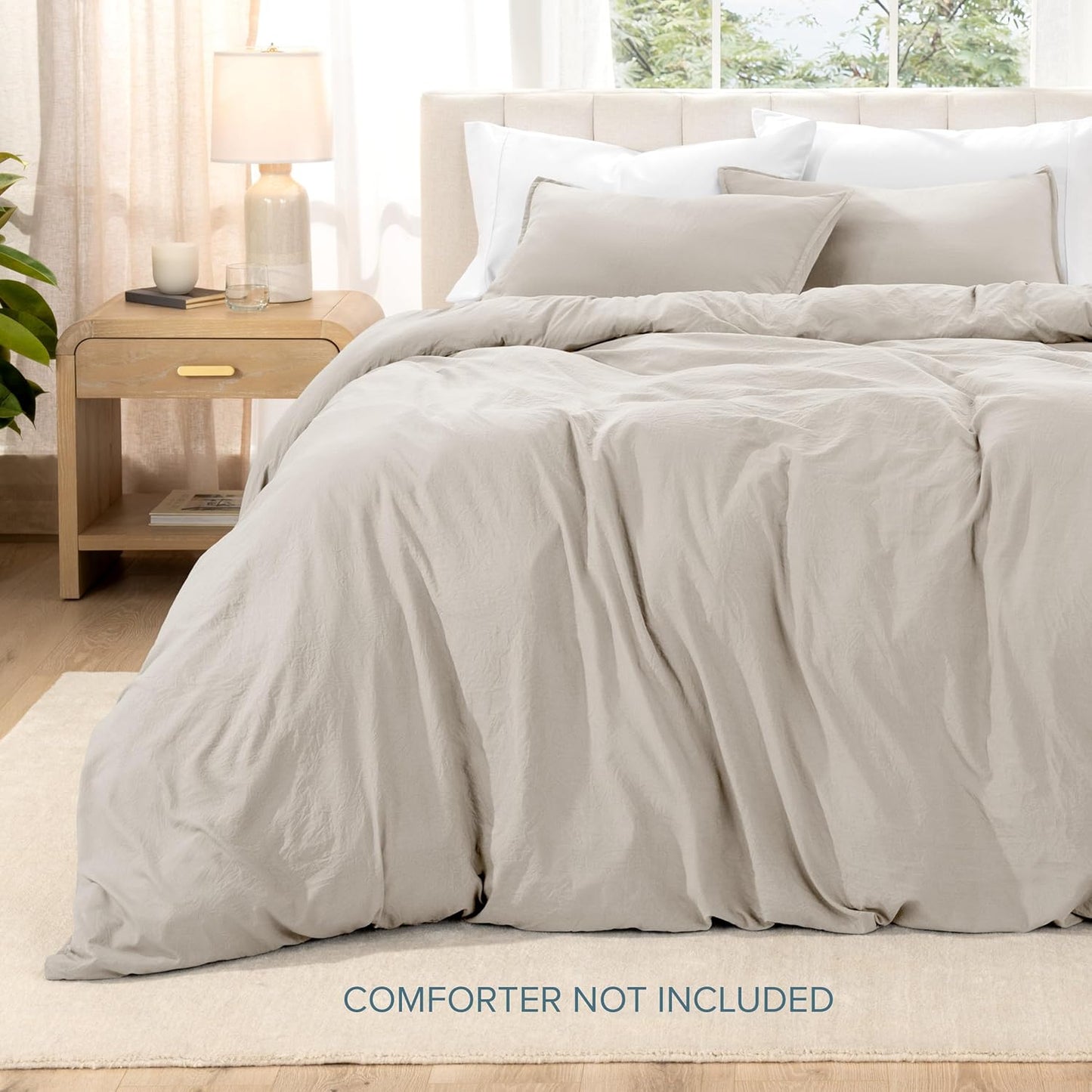 Microfiber Duvet Cover Set - Ultra Soft Washed Microfiber - Twin/Twin Extra Long - Linen-Like Look - Easy Care - Breathable Fabric - Our Softest Duvet Cover Set (Twin/Twin XL, Fog)