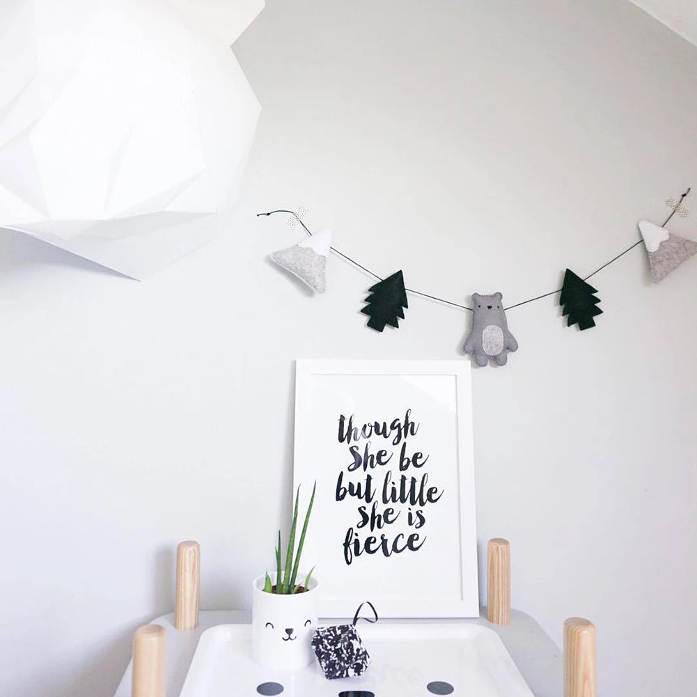 Nordic Felt Cloud Garland Bunting Kids Baby Room Nursery Hanging Wall Decor Wall Hanging DIY Home Decoration