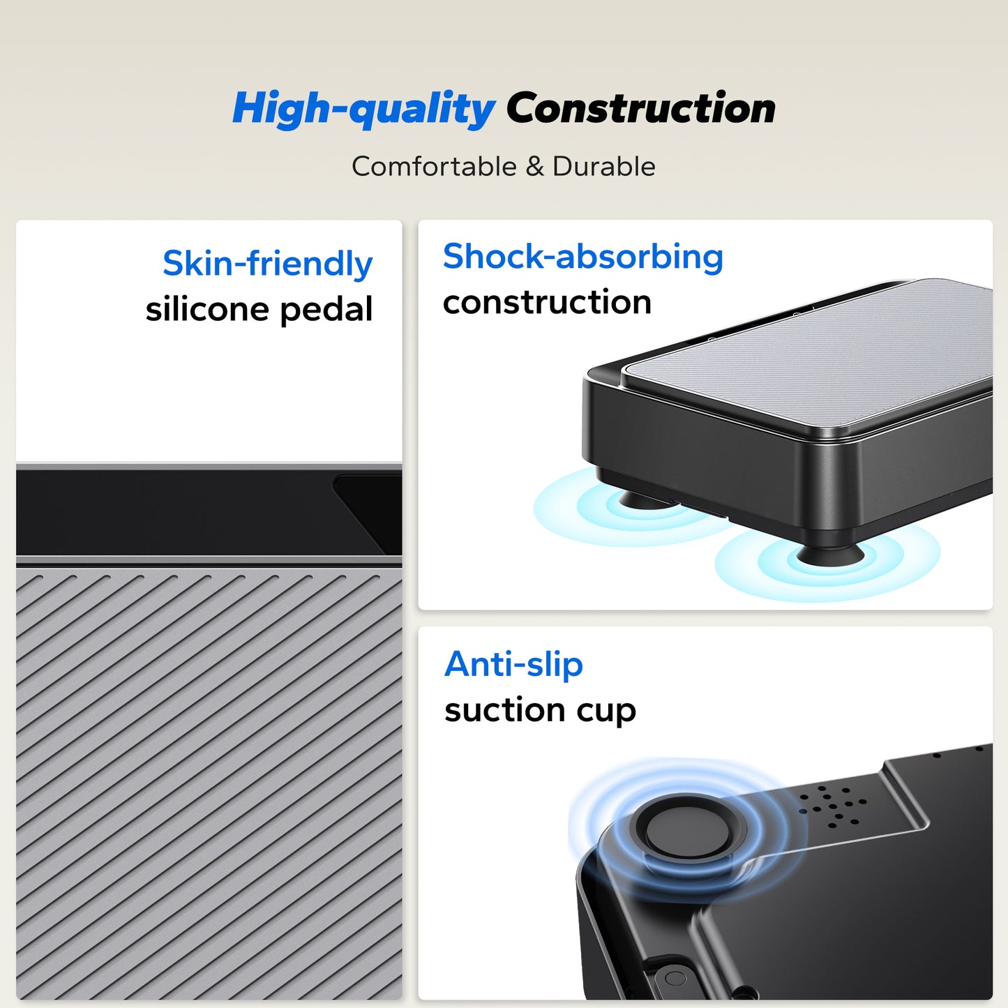 Vibration Plate Exercise Machine Mini for Lymphatic Drainage Whole Body Shaker Weight Loss for Women Men Seniors