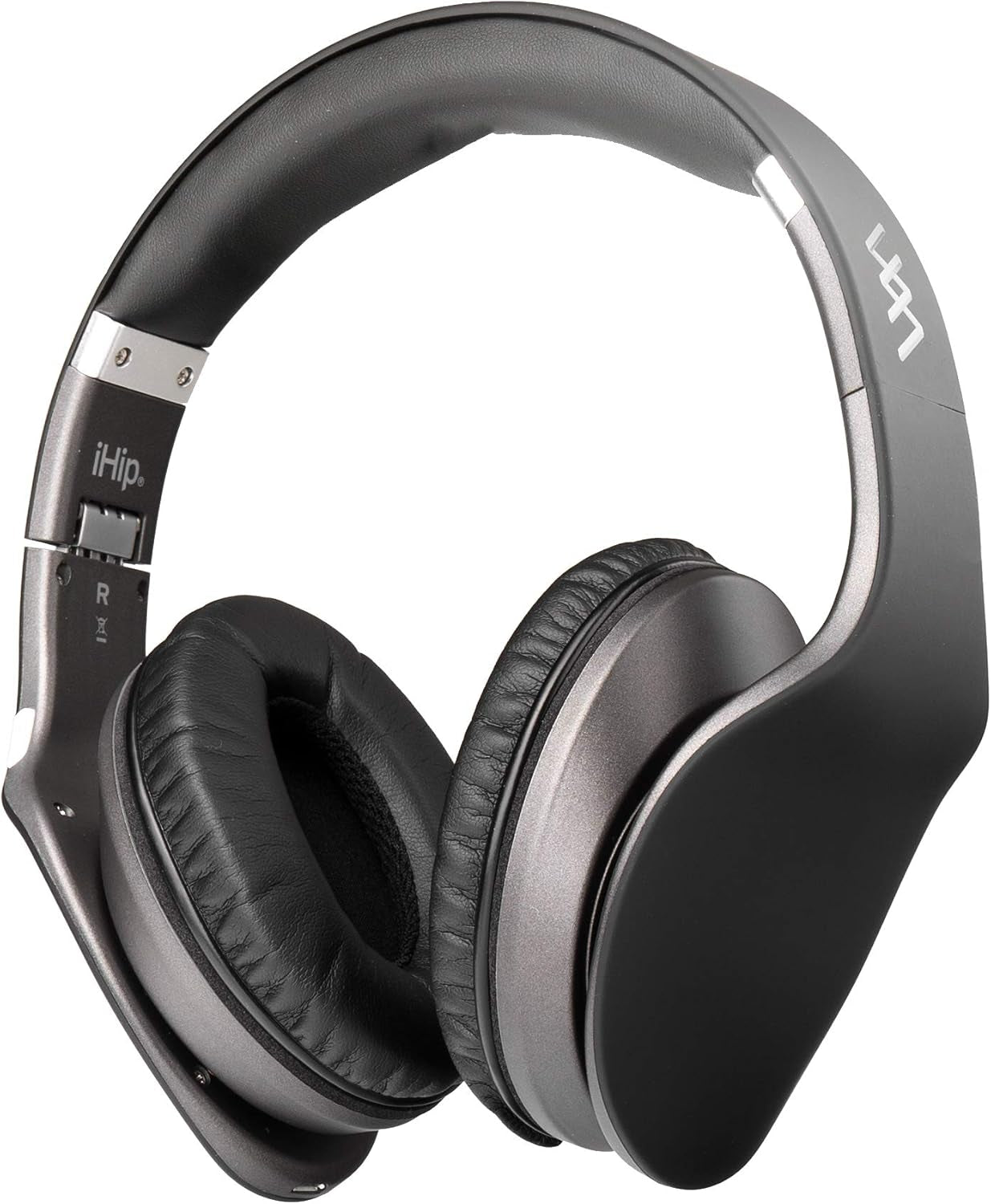 Ihip Side Swipe Touch Control Wireless Bluetooth Headphones over Ear - Foldable, Soft Memory-Protein Earmuffs, W/Built-In Mic and Wired Mode for Pc/Cell Phones/Tv - Black - Touch Only + Knob