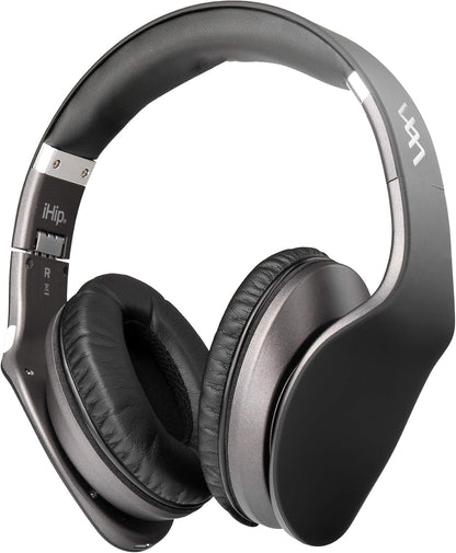 Ihip Side Swipe Touch Control Wireless Bluetooth Headphones over Ear - Foldable, Soft Memory-Protein Earmuffs, W/Built-In Mic and Wired Mode for Pc/Cell Phones/Tv - Black - Touch Only + Knob