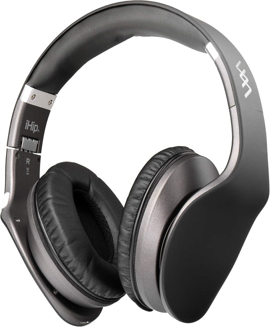 Ihip Side Swipe Touch Control Wireless Bluetooth Headphones over Ear - Foldable, Soft Memory-Protein Earmuffs, W/Built-In Mic and Wired Mode for Pc/Cell Phones/Tv - Black - Touch Only + Knob