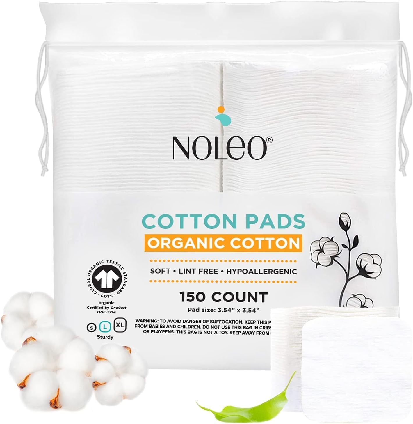 Cotton Rounds & Pads (150 Count (Pack of 1), Large & Pressed)