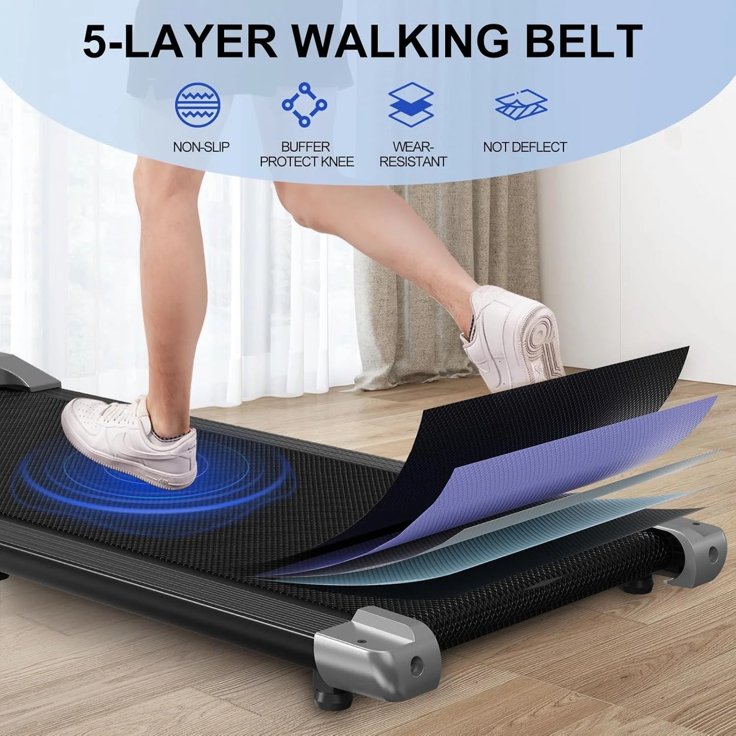Walking Pad, Walking Treadmill under Desk Treadmill 2 in 1 for Home/Office with Remote Control, Small Treadmill with LED Display(Gary)