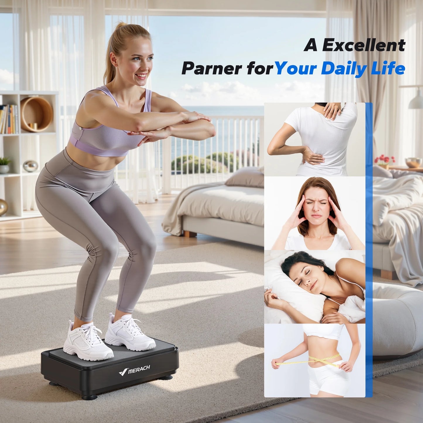Vibration Plate Exercise Machine Mini for Lymphatic Drainage Whole Body Shaker Weight Loss for Women Men Seniors