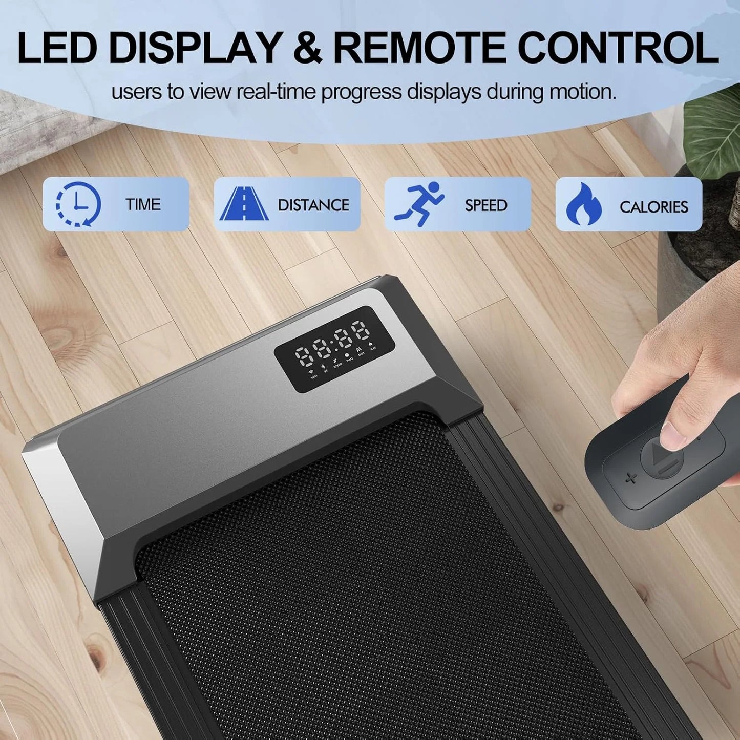 Walking Pad, Walking Treadmill under Desk Treadmill 2 in 1 for Home/Office with Remote Control, Small Treadmill with LED Display(Gary)