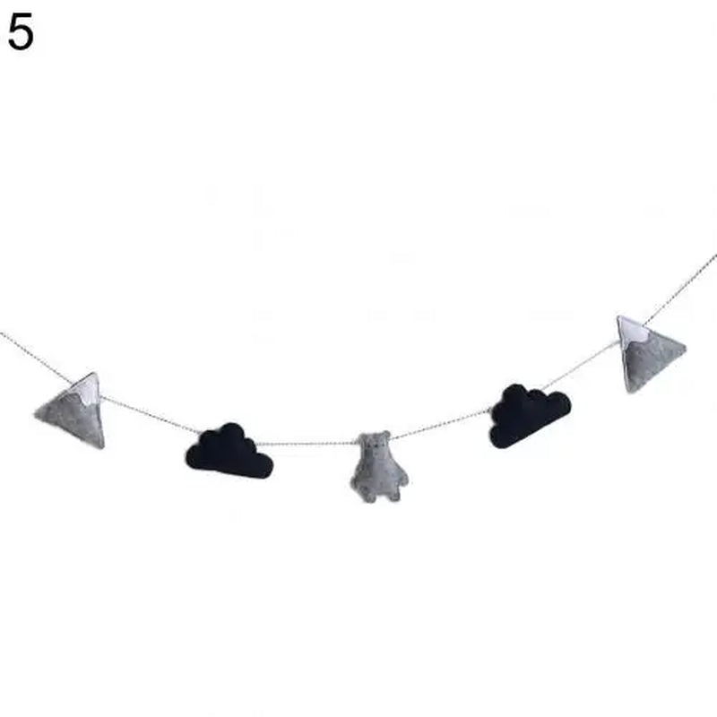 Nordic Felt Cloud Garland Bunting Kids Baby Room Nursery Hanging Wall Decor Wall Hanging DIY Home Decoration
