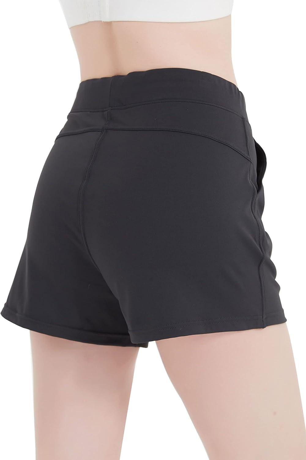 Women Workout Running Shorts 2 in 1 Active Yoga Gym Sport Shorts with Pockets