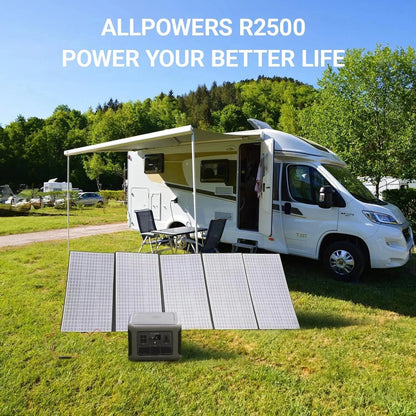 R2500 Portable Solar Generator Kit, 400W Foldable Solar Panel with 2016Wh Lifepo4 Battery Portable Power Station 2500W [Shipping Separately]