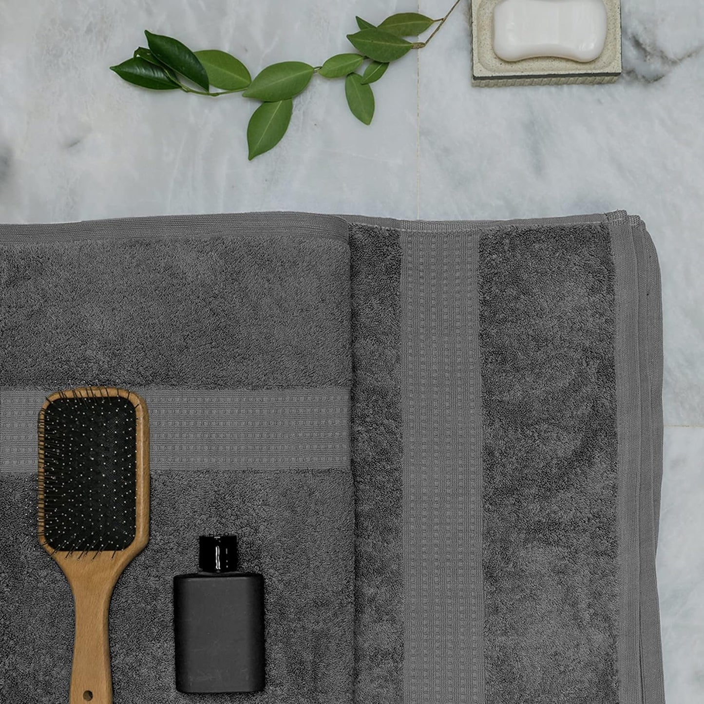 Pack of 4 XL Bath Towels 30 X 60 Inches, Extra Large, 100% Cotton, Heavy Weight, Absorbent & Soft, Perfect for Bathroom, Dark Grey