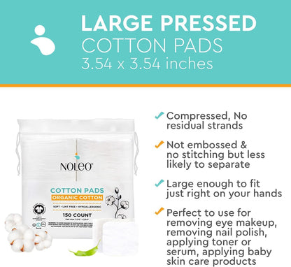 Cotton Rounds & Pads (150 Count (Pack of 1), Large & Pressed)